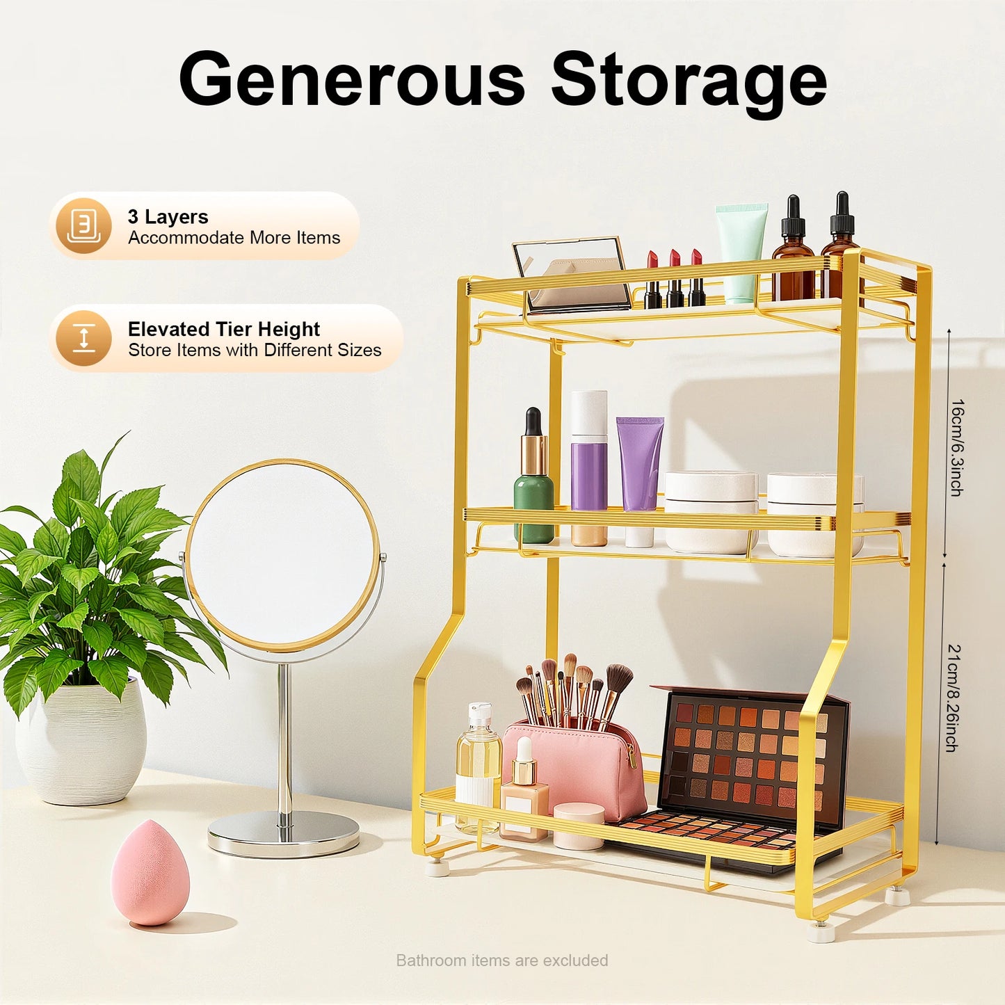 3-Tier Bathroom Countertop Organizer