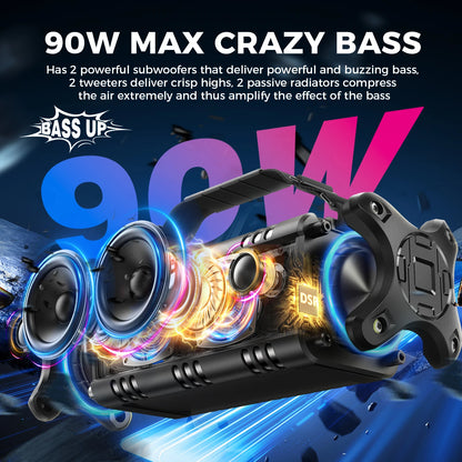 W-KING Bluetooth Speaker, 90W Peak Waterproof
