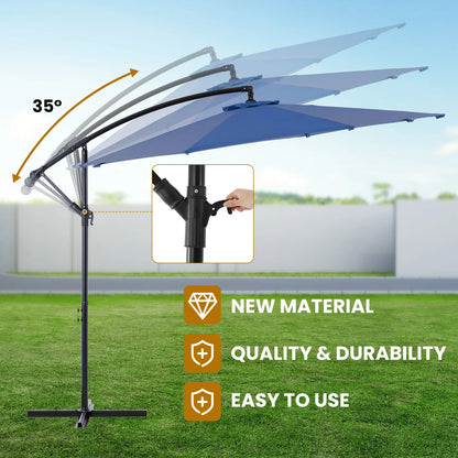 JHK 10FT Outdoor Patio Umbrella Hanging Cantilever