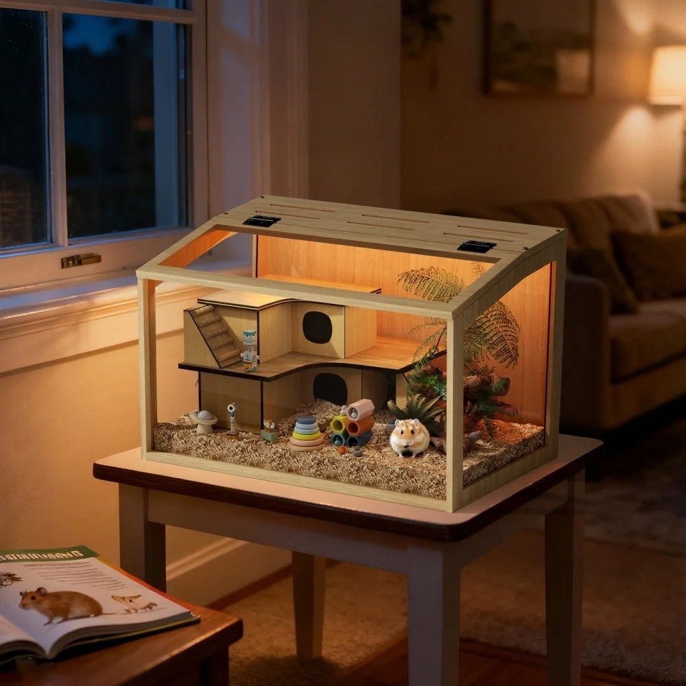 Large Wooden Hamster Small Animal Habitat