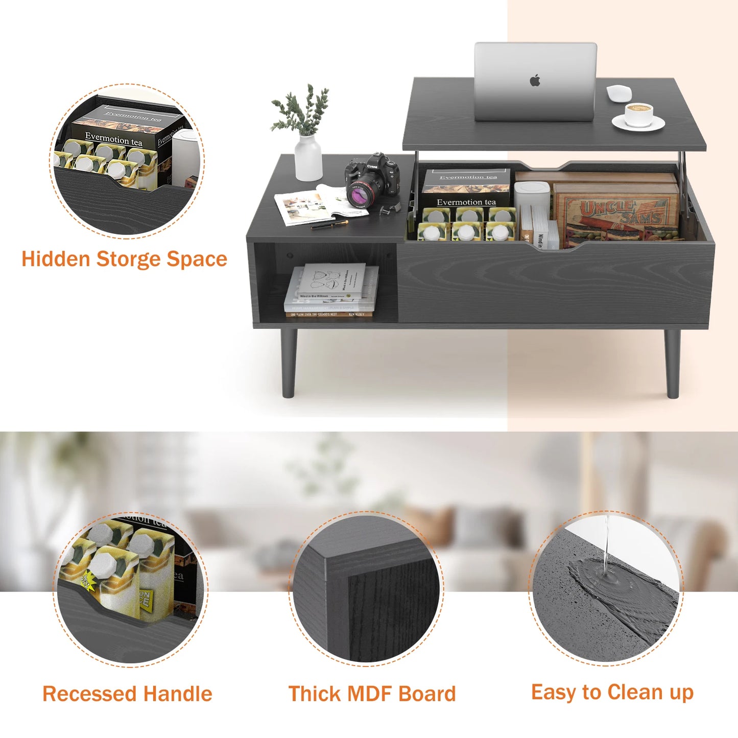 Lift Top Coffee Tables Tea Wood