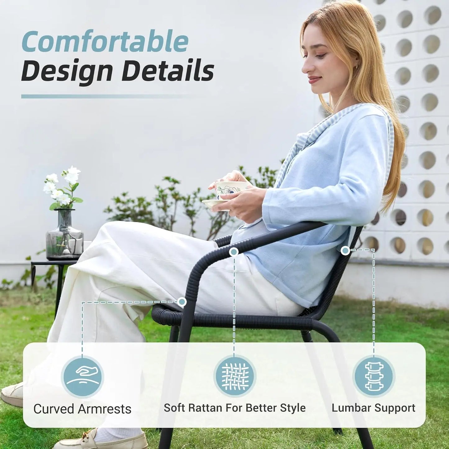 Outdoor Dining Chairs Set of 4
