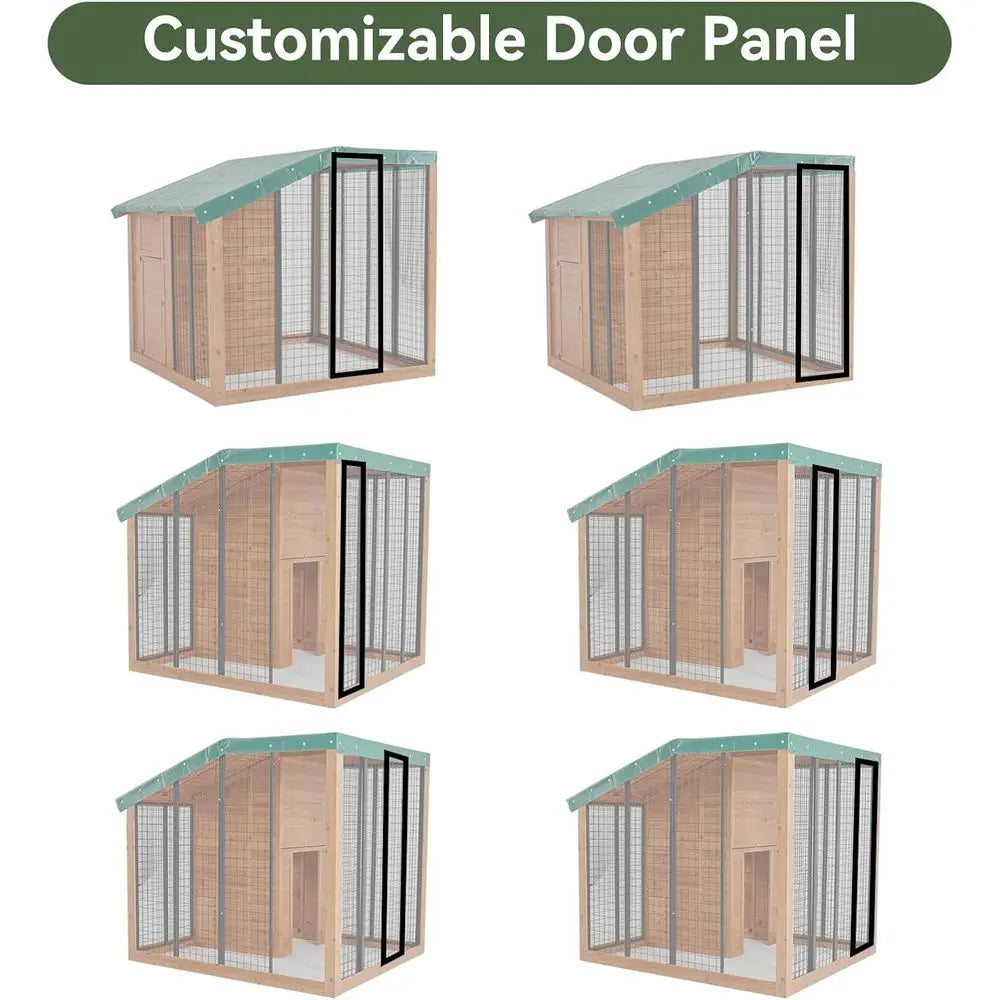 Large Outdoor Wooden Dog House with Roof, Rear Door, Secure Lock & Built-in Storage for Medium to Large Dogs