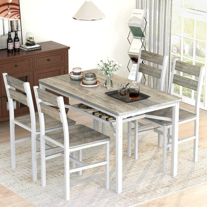 4-person Wood  Dining Table Set