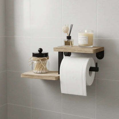Wooden Wall Mounted Toilet Paper Holder