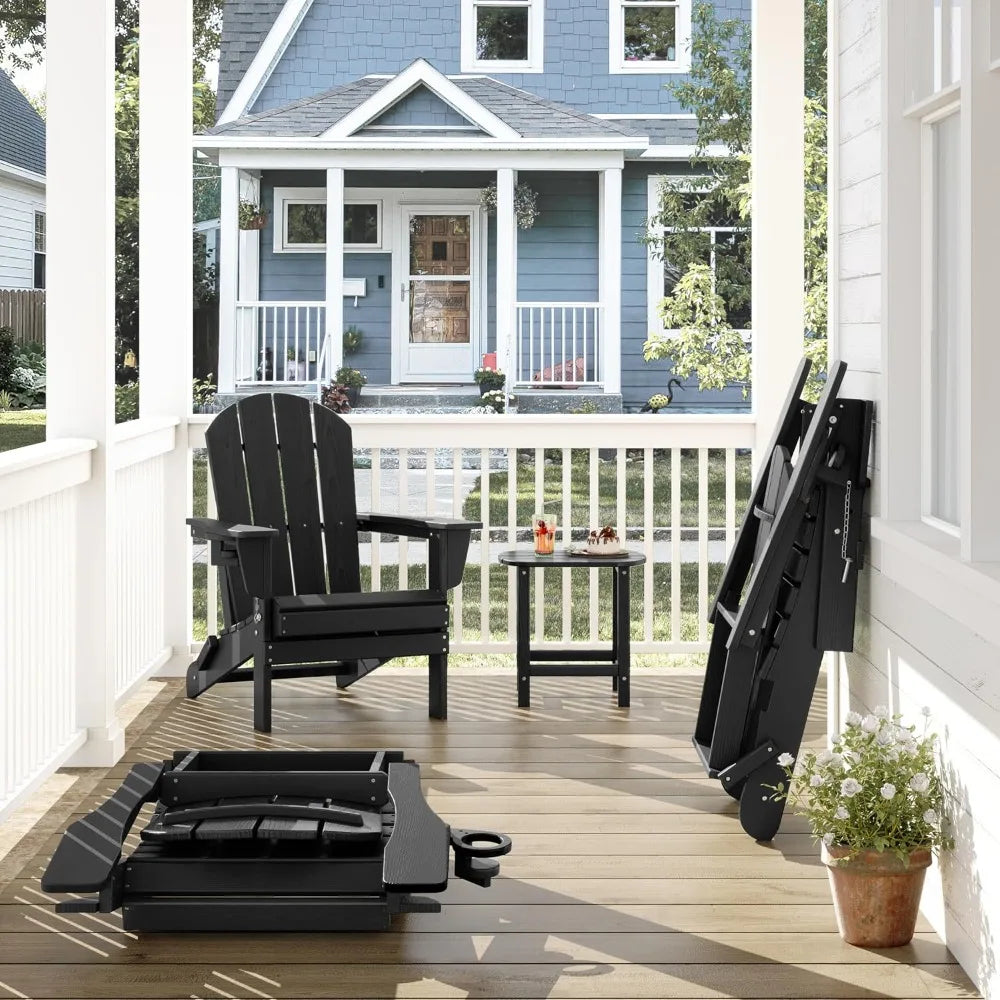 Outdoor Folding Adirondack Chair Set of 2