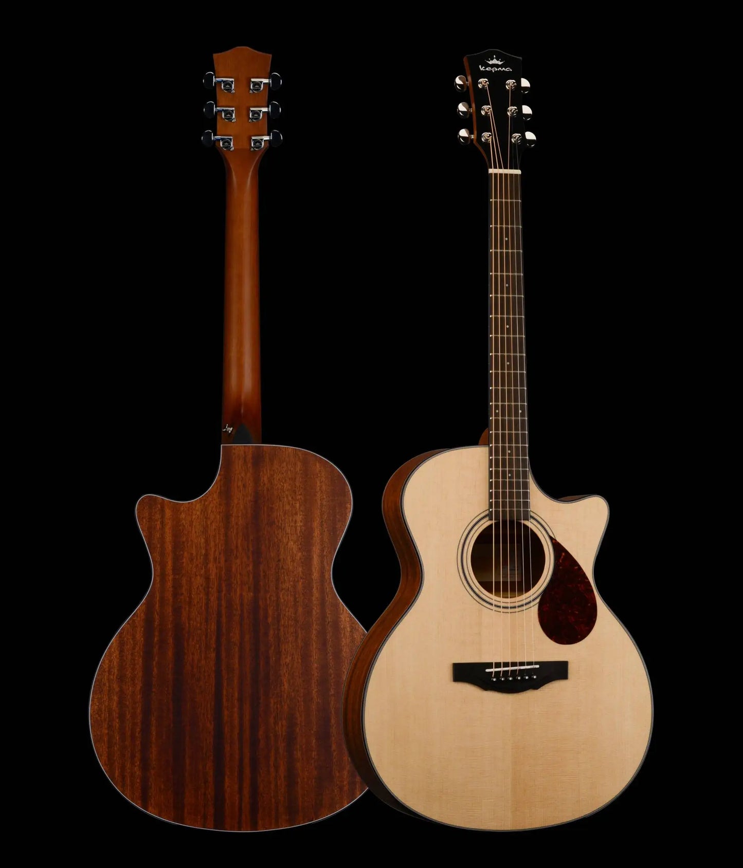 Kepma Guitar Acoustic 41 inch Solid Wood OM With Hard Case