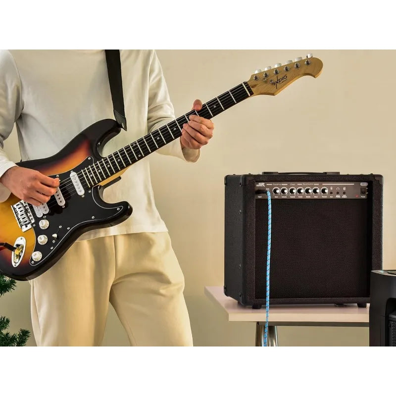 Monoprice 1x10 Guitar Combo Amplifier - Black, 40-Watt, Spring Reverb, 10-Inch 4-Ohm Speaker, High & Low Inputs,Headphone Output