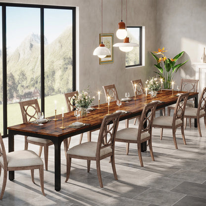 Rustic Wood Dining Table for 6-8 People