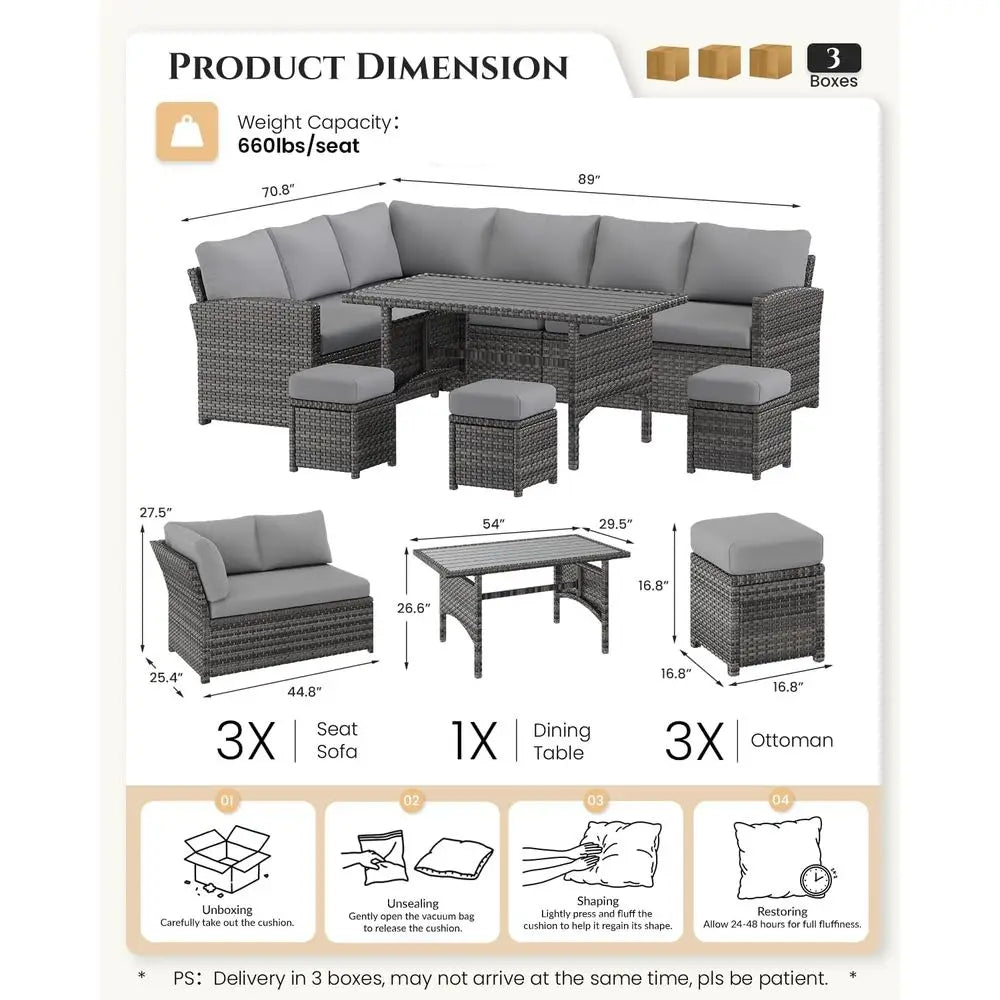 Rattan Outdoor Patio Furniture Set