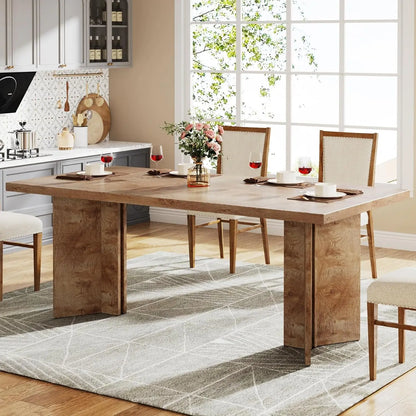 63-inch Farmhouse  Solid Wood Dining Table for 4-6