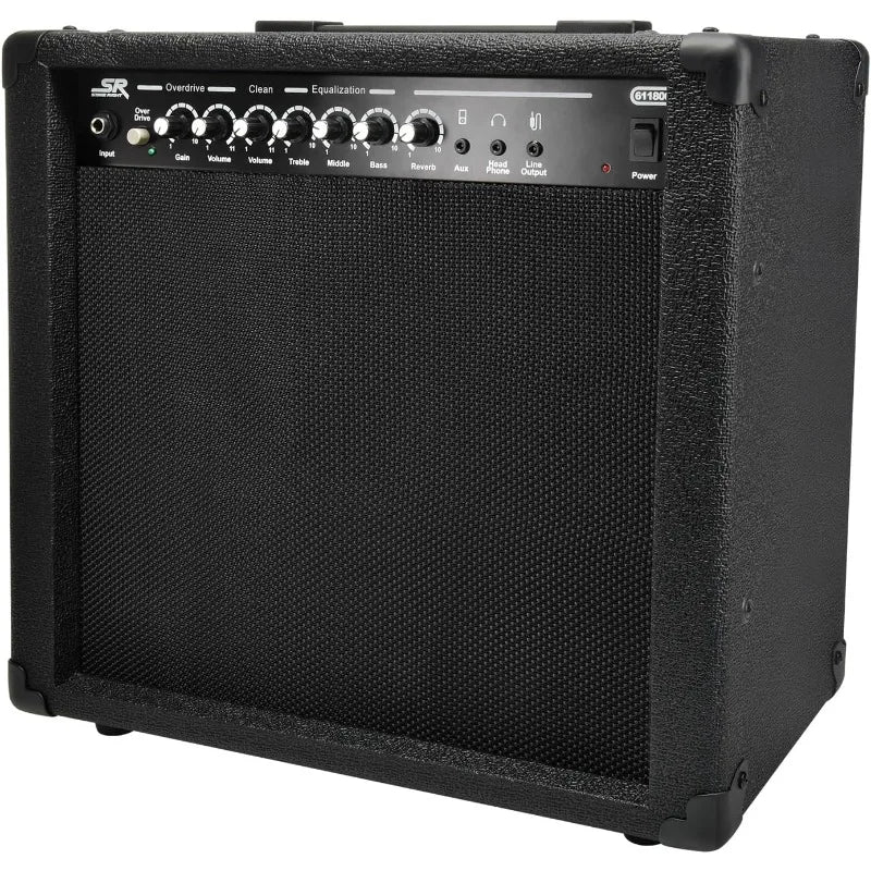 Monoprice 1x10 Guitar Combo Amplifier - Black, 40-Watt, Spring Reverb, 10-Inch 4-Ohm Speaker, High & Low Inputs,Headphone Output