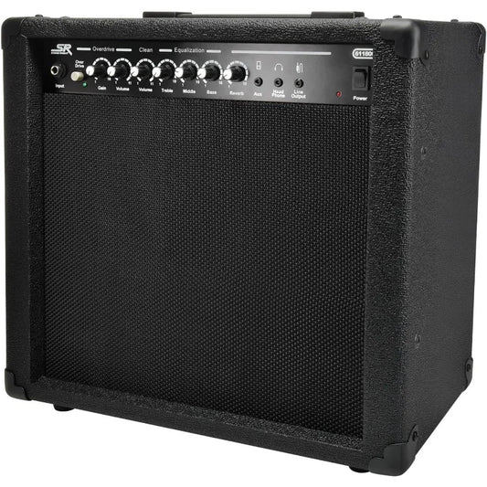 Monoprice 1x10 Guitar Combo Amplifier - Black, 40-Watt, Spring Reverb, 10-Inch 4-Ohm Speaker, High & Low Inputs,Headphone Output