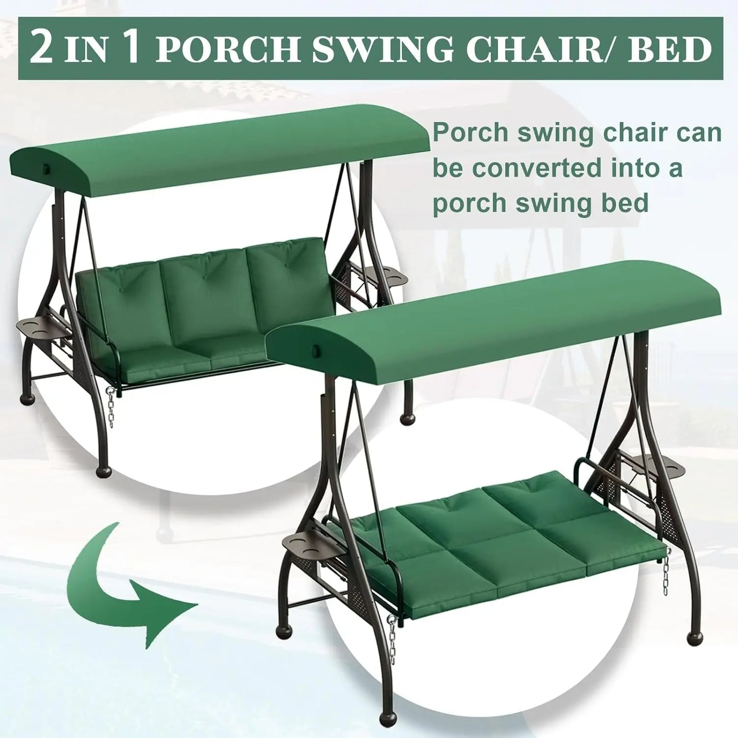 3Seat Outdoor Porch Swing