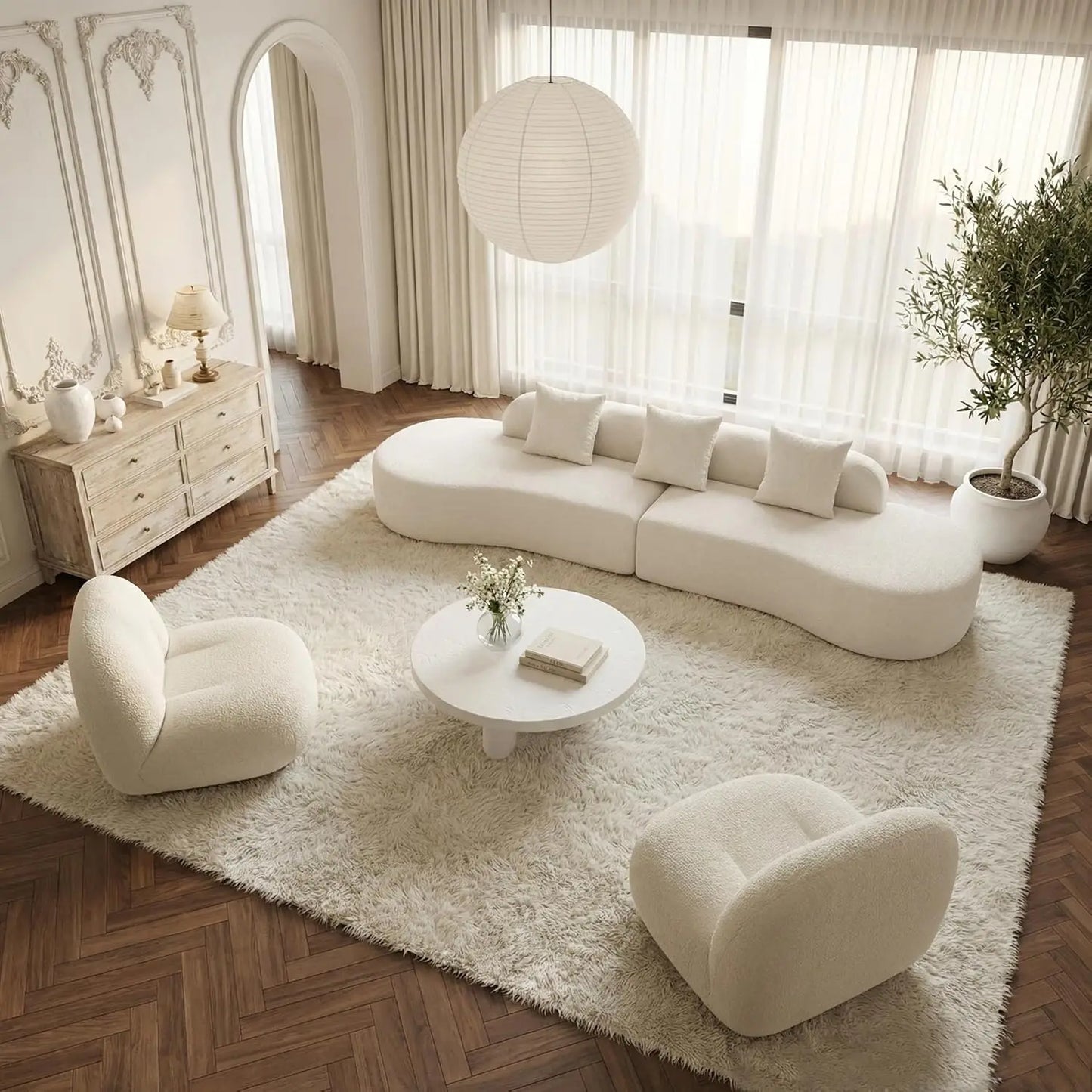 130” Boneless Sectional Couches