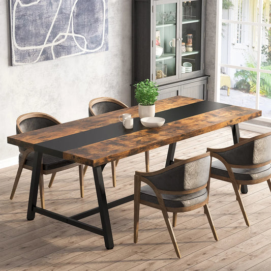 Wood Dining Table For 8 People, 70.87"