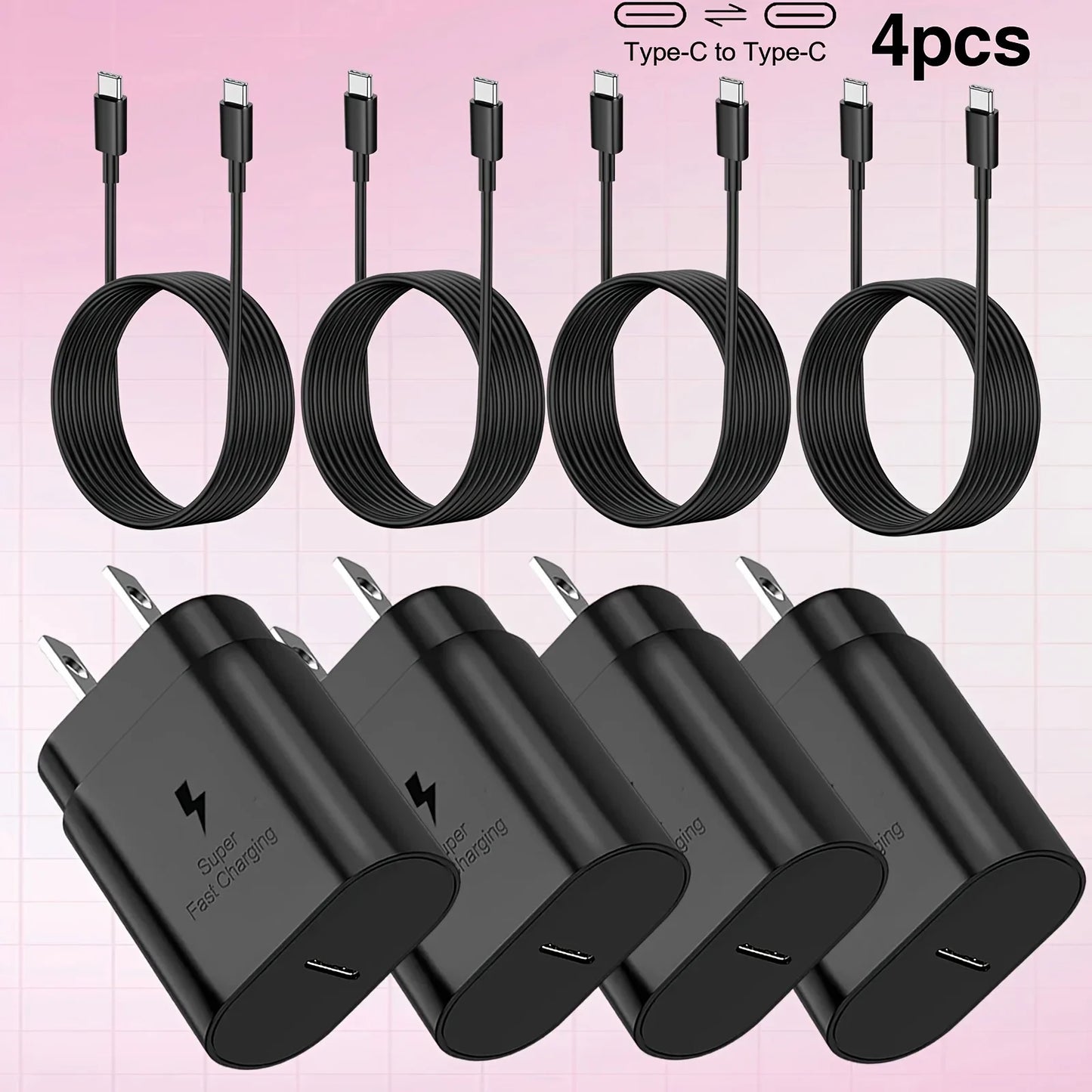 2/4PCS for Samsung USB-C Charger
