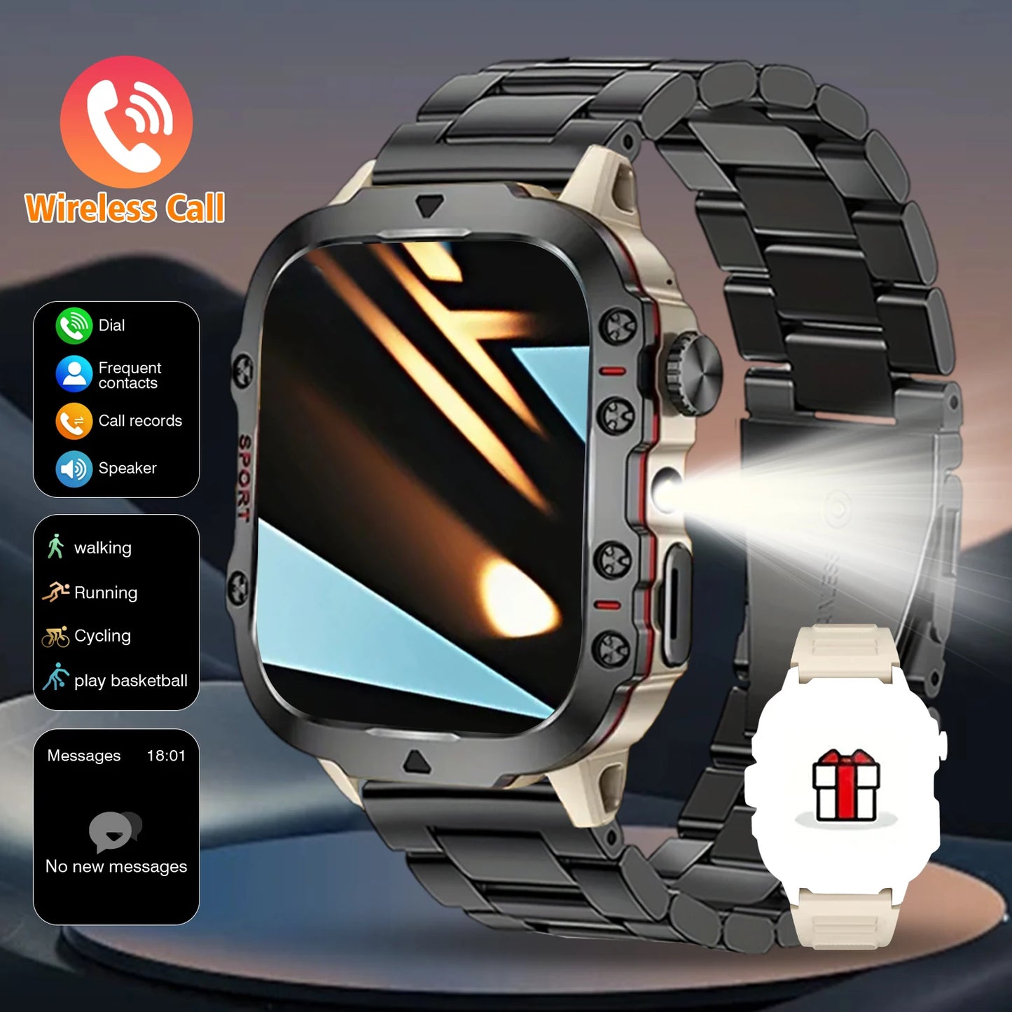 Smart Watch, Stainless Steel Strap