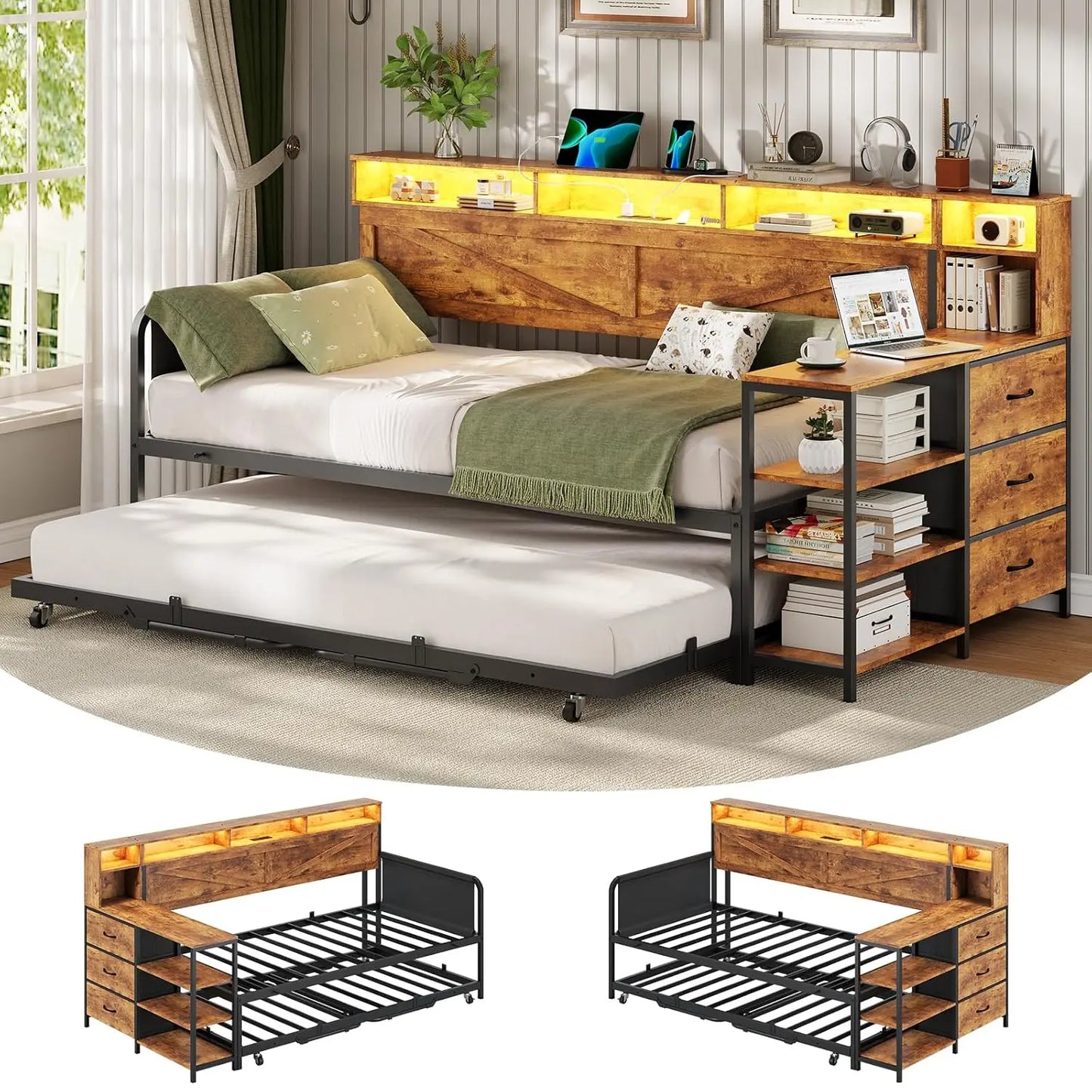 Farmhouse Wooden Day Bed Frame