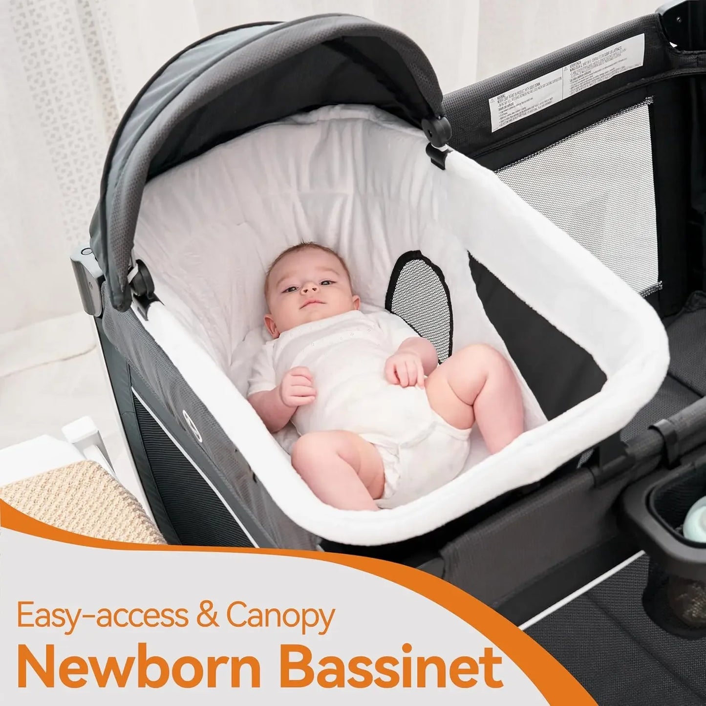 4 in 1 Baby Playards Bassinet & Changing Table