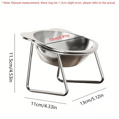 Tilted Cat Bowl Stainless Steel