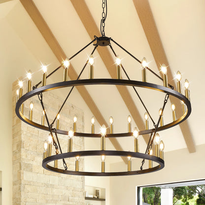 47'' Extra Large Wagon Wheel Chandelier