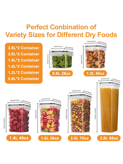 24pc Sealed food storage containers With LIDS