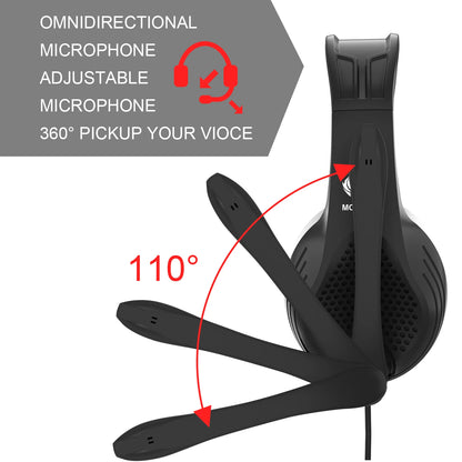 3.5mm Wired Headphones Noise Cancelling, Stereo