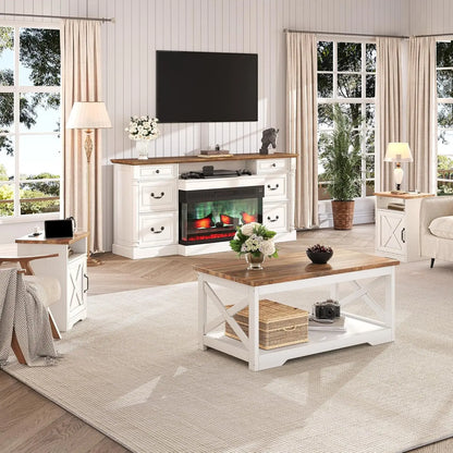 3-Piece Farmhouse Living Room Table Set