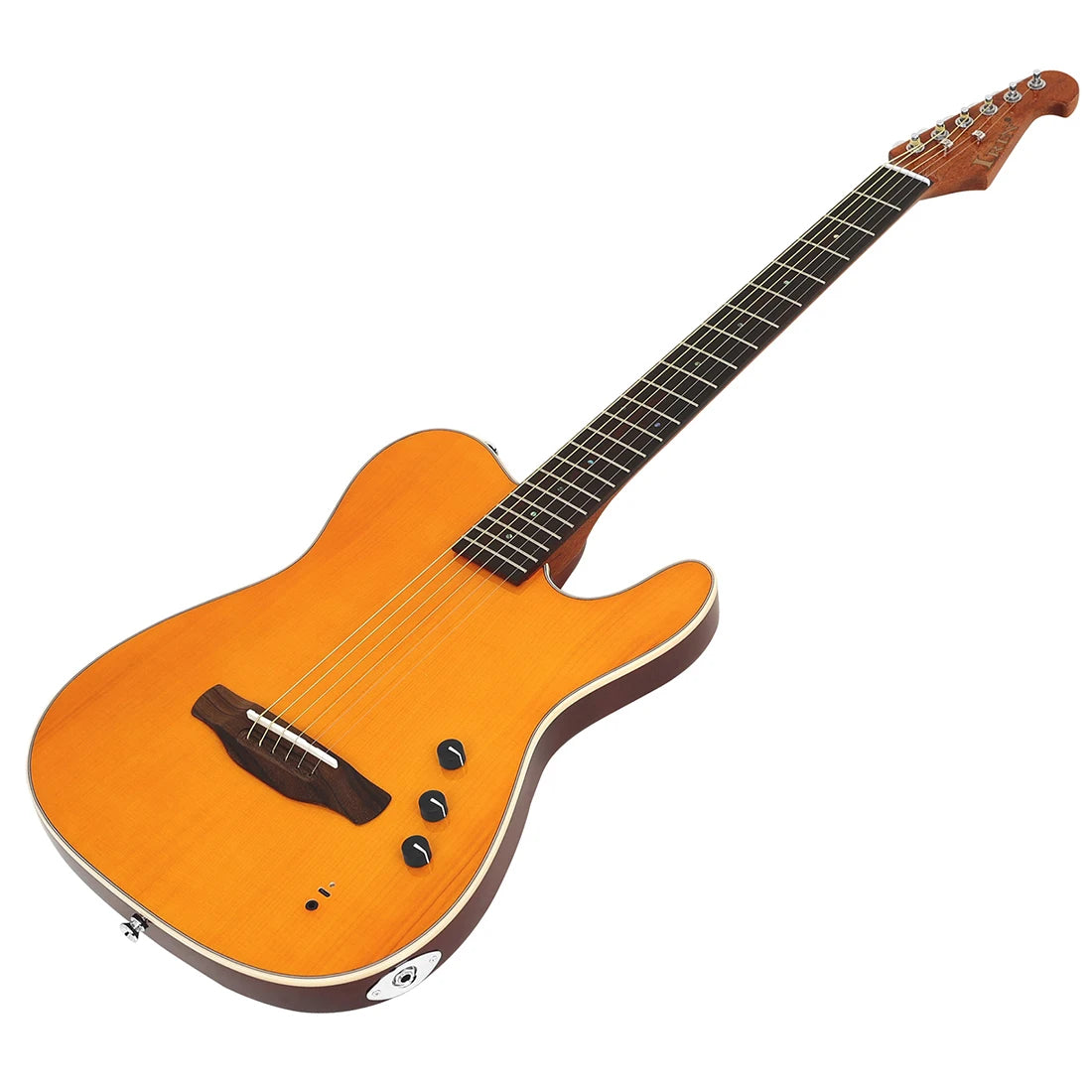 IRIN R3 Electric Acoustic Guitar 22-Fret 39 Inch 6 String Silent Smart Guitar Thin Body Spruce Panel Silent Folk Guitar with Bag