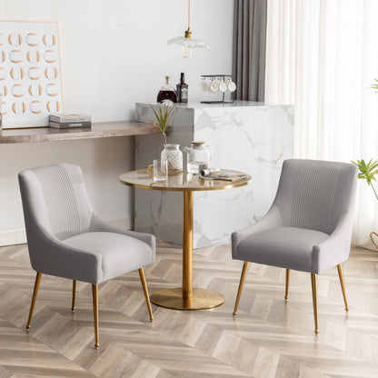 Modern Pleated Velvet Dining Chair Set Of 2
