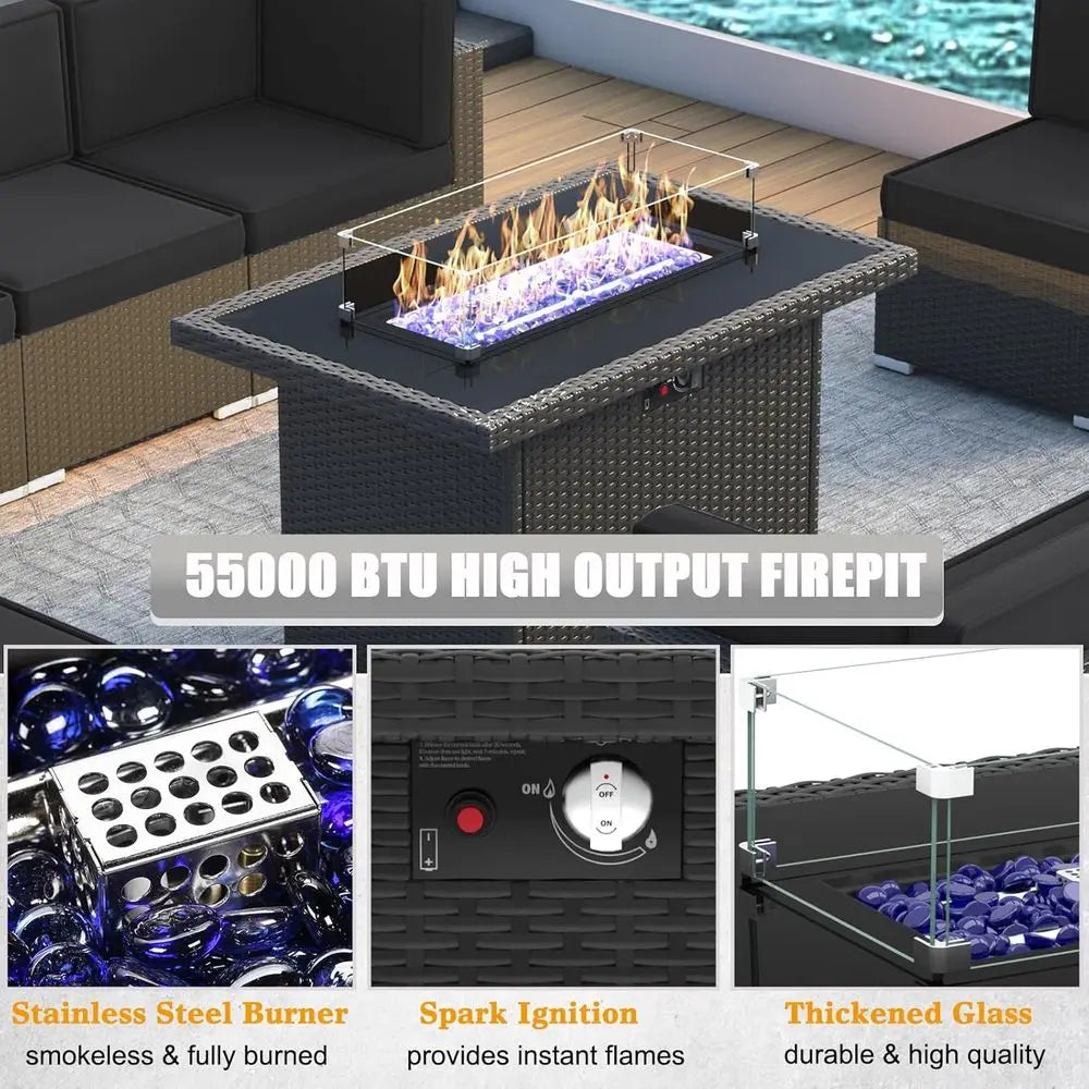 10-Piece Outdoor Wicker Rattan Patio Furniture Set