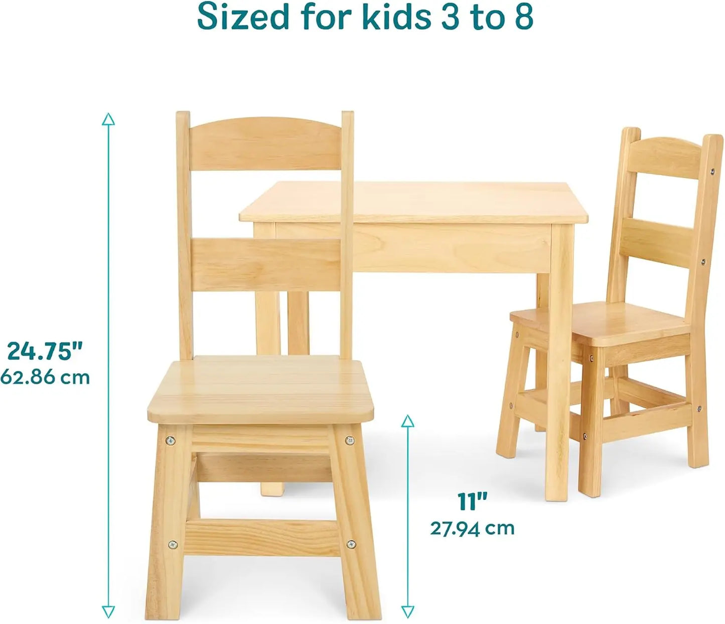Solid Wood Kids Table And Chairs Set