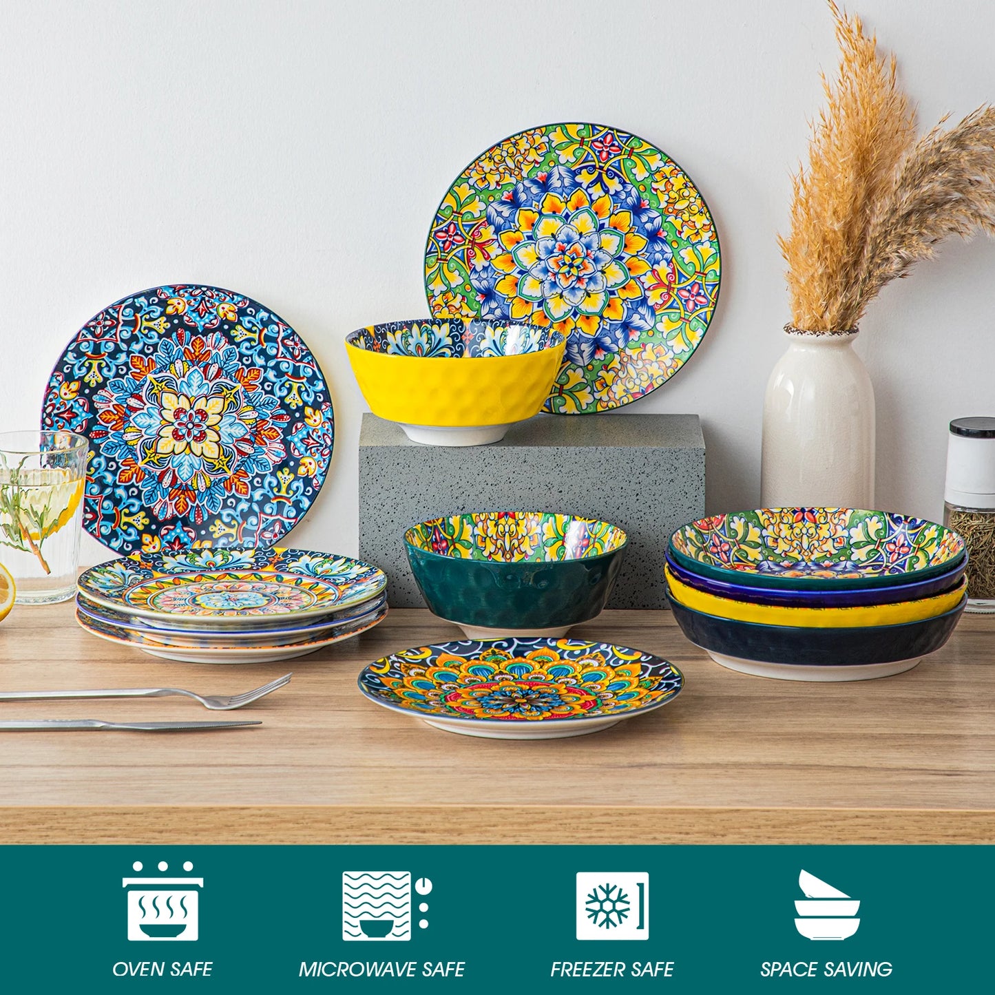 Porcelain Dinner Plates Set for 6