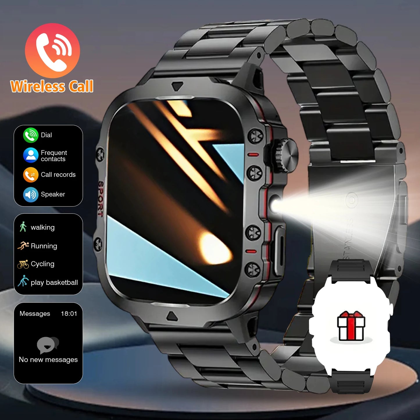 Smart Watch, Stainless Steel Strap