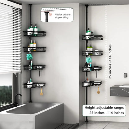 4-Tier Stainless Steel Adjustable Shower Caddy