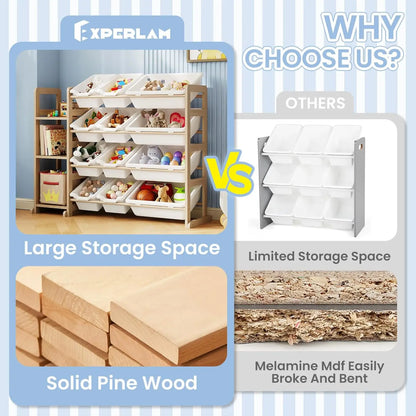 Kids Toy Storage Organizer with Bookshelf