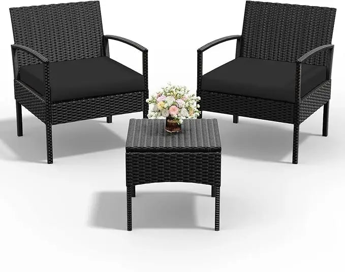 4 Piece Outdoor Wicker Patio Furniture Set