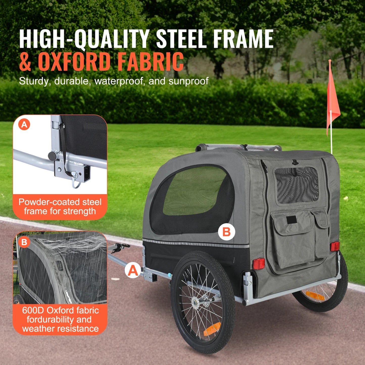 Dog Bicycle Carrier with Wheels