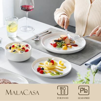 MALACASA 18/36-Piece Ceramic Set with 6/12 Pcs