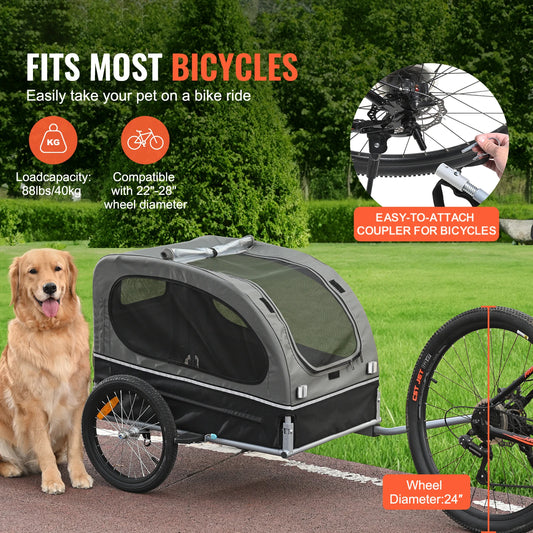 Dog Bicycle Carrier with Wheels