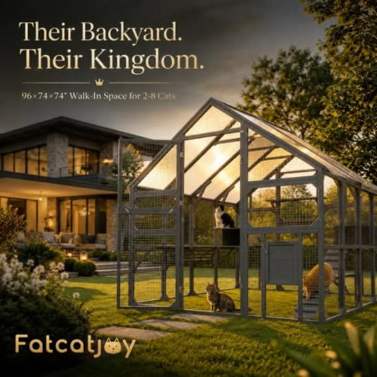 Large Walk-in Catio Outdoor Cat Enclosure 96"×74"×74"