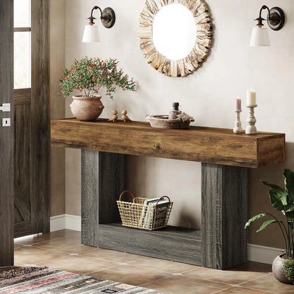 63" Console Table, Farmhouse Entryway Table