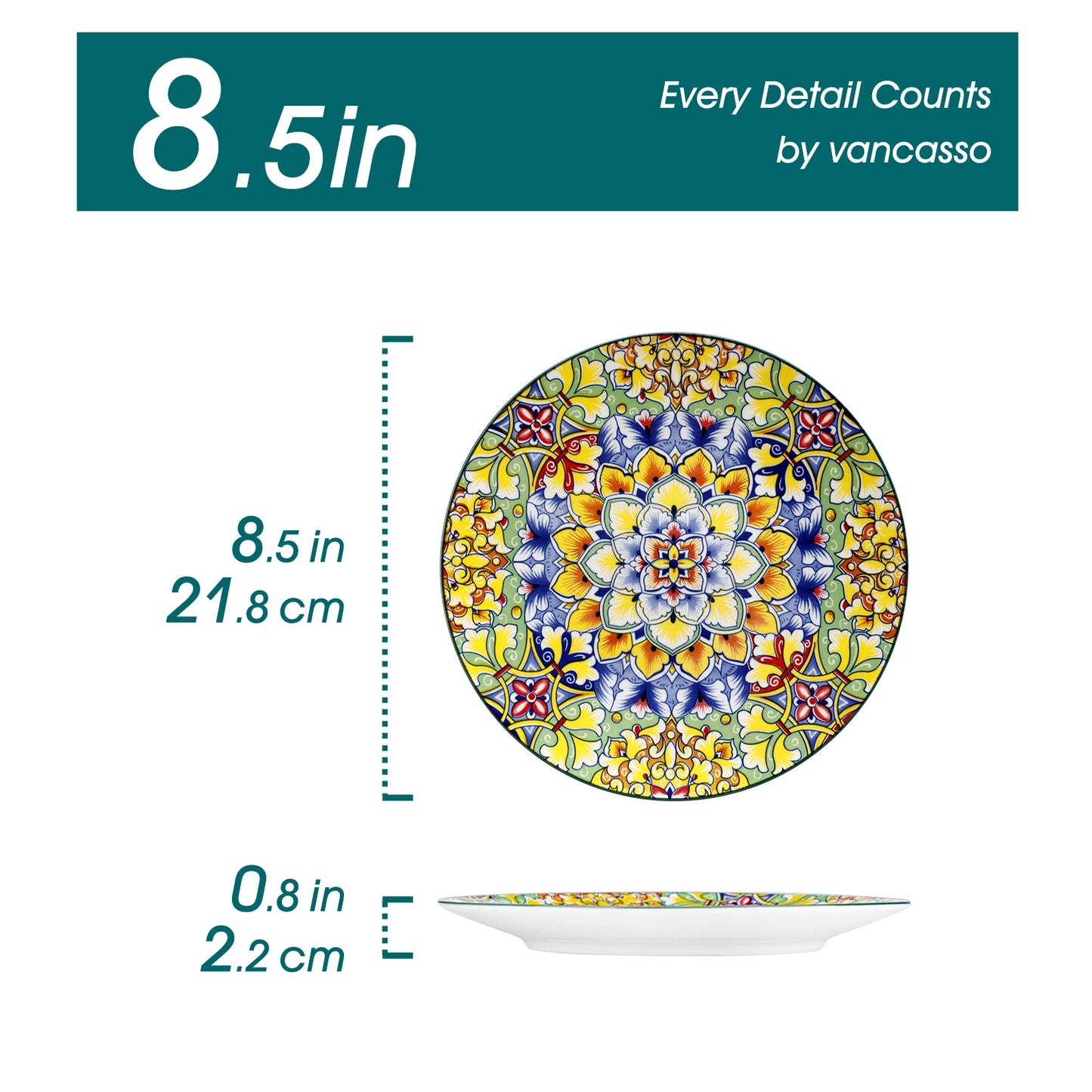Porcelain Dinner Plates Set for 6