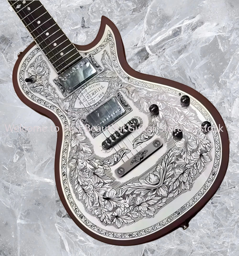 Metal front electric guitar, 22 Trauts, Deluxe, Zemaitis Casimere, professional guitar 6strings guitarra #1425369