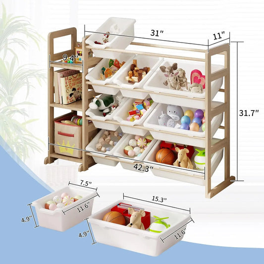 Kids Toy Storage Organizer with Bookshelf