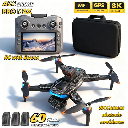 A14 Pro Max 8K Three Camera Obstacle Avoidance Quadcopter