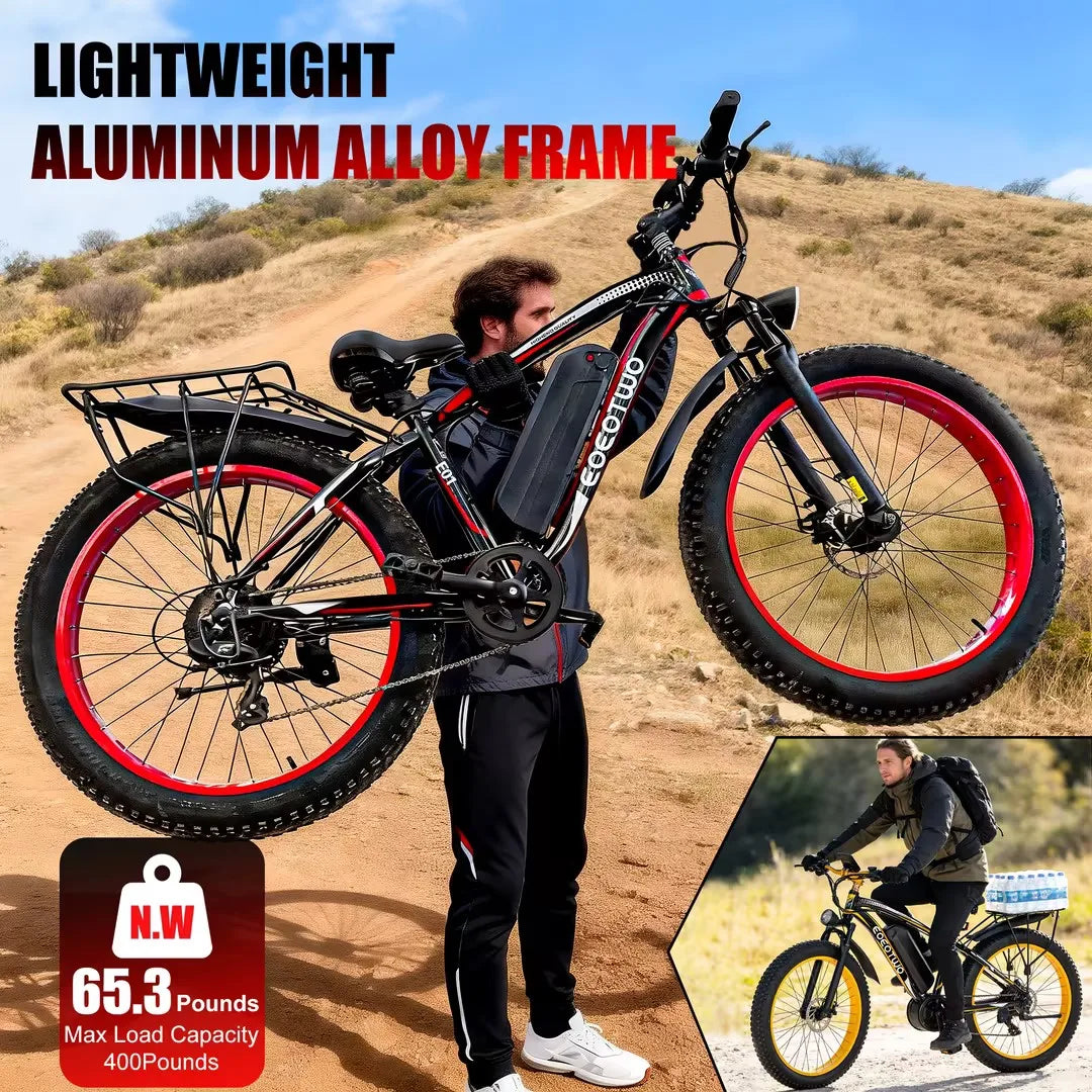 EOEOTWO 1500W Electric Bike 48V  Fat Tire Ebike 34MPH