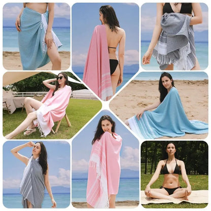 6 Packs Oversized Turkish Beach Towels Set