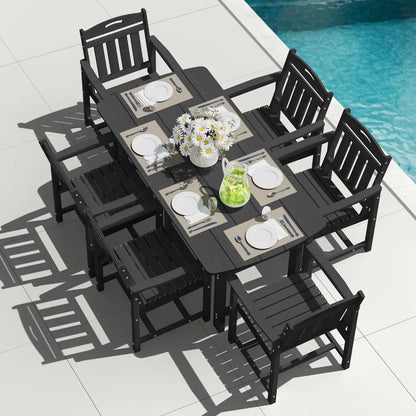 Outdoor Patio Dining Set Table & 6 Chairs